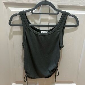 Princess Polly Green Fitted Ruched Tank Top